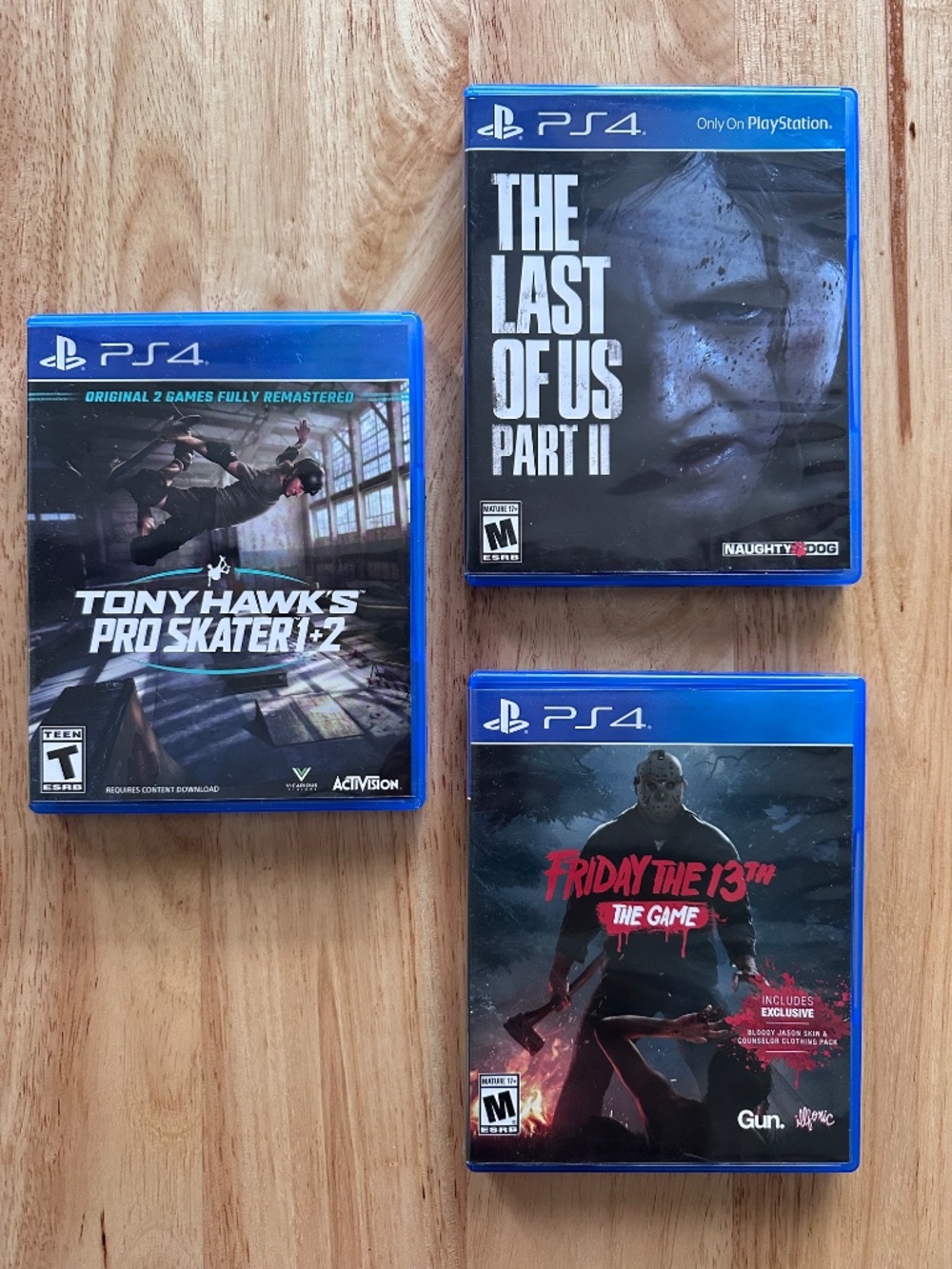 PS4 games Set of 3: Tony Hawk's Pro Skater, The Last of Us II, Friday the 13th